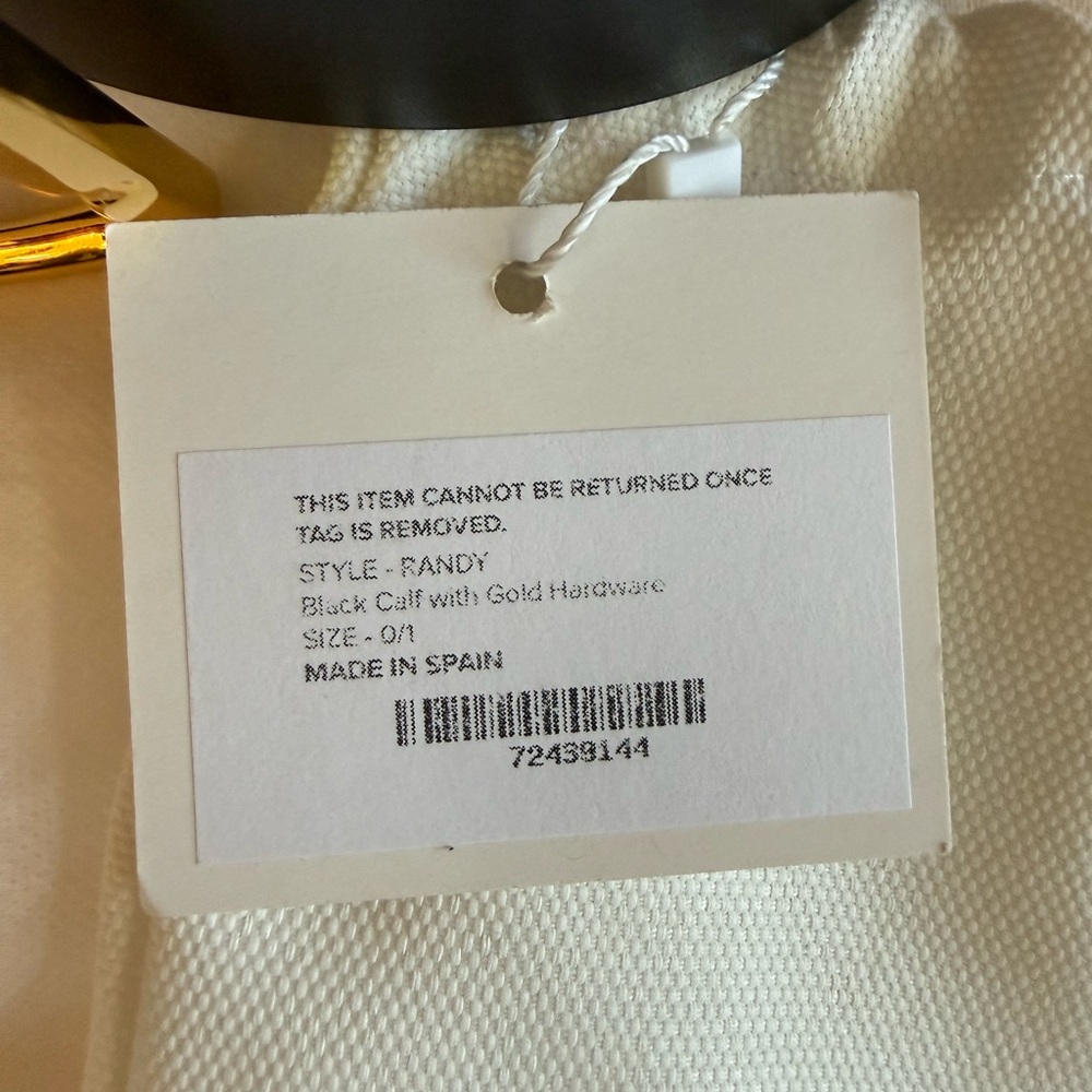 NWT Freda Salvador Randy Belt, black calf with gold hardware, size 0/1 - Picture 3 of 7